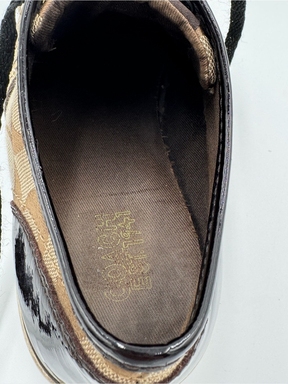 Coach Brown Signature Canvas Low-Top Sneakers with Black Trim - Picture 12 of 15